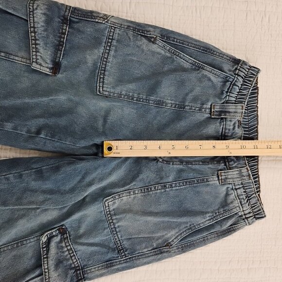 Simple Society High-Rise Wide-Leg Cargo Denim Pants Women's 1 (25x29) 6 Pockets - Picture 13 of 16